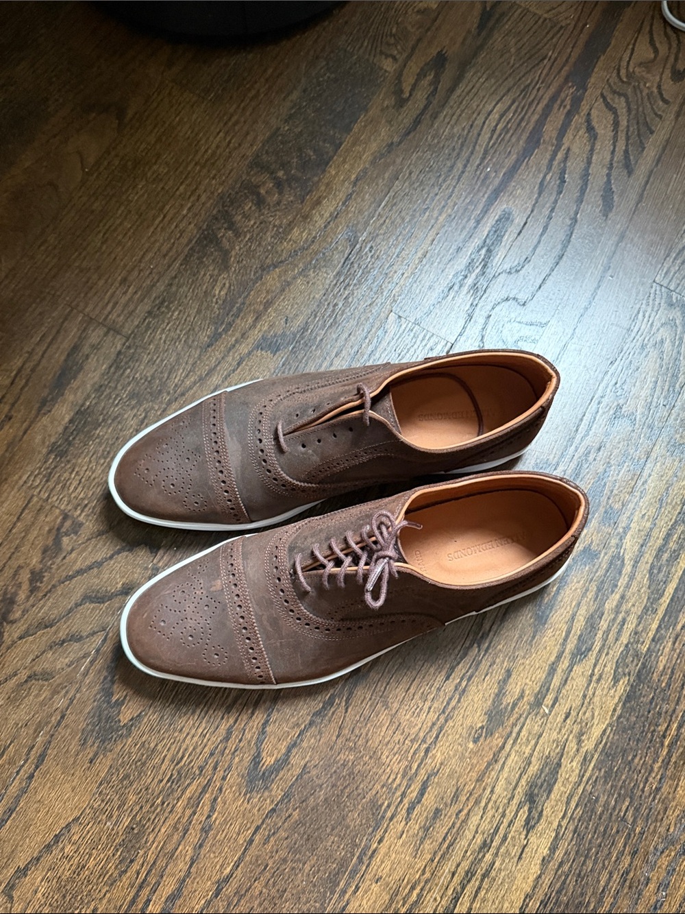 Allen Edmonds Brown Suede Brogue Derby Sneakers - Picture 1 of 5